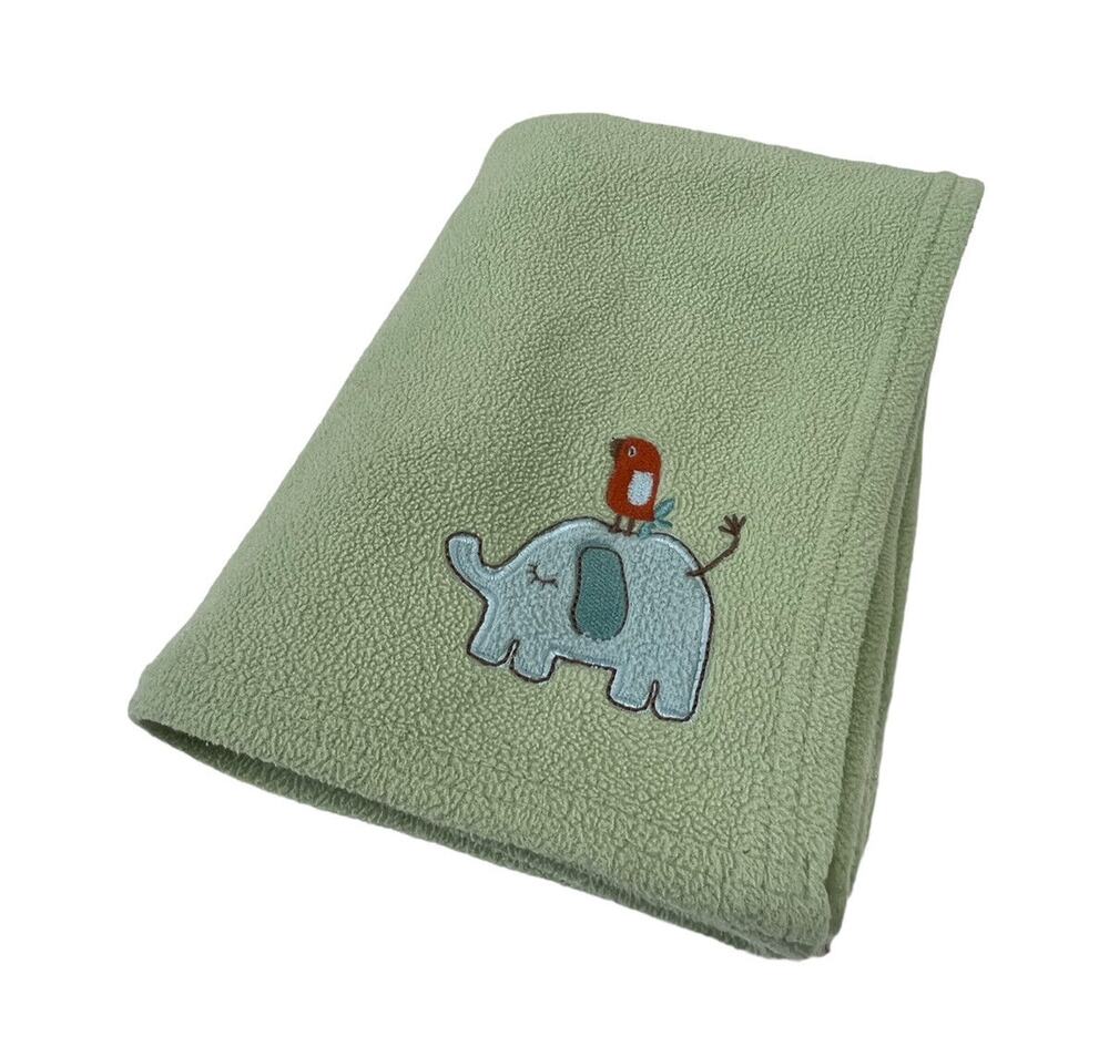 NoJo Making Miracles baby blanket green elephant bird